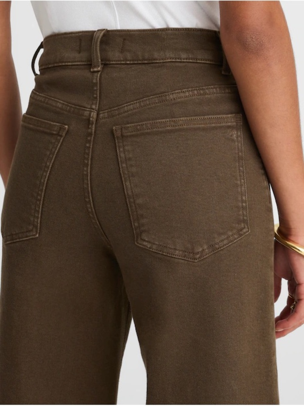 Madewell Flared Wide-Leg Crop Jeans Dark Mocha Size 23 NWOT - Picture 5 of 9